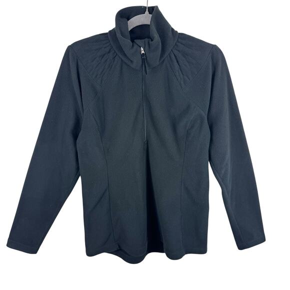 Lucy Black 1/2 Zip Lightweight Mock Neck Long Sleeve Pullover Fleece Size M - Picture 1 of 6